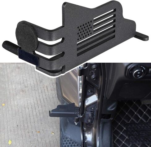 دواسات مسند قدم معدنية للباب الأمامي لمفصلات الباب مناسبة لسيارة Jeep Wrangler JK JKU JL JLU 2007-2022 & Jeep Gladiator JT 2020 2021 2022 دواسة باب مثبتة بمفصلات خارجية بنمط العلم الأمريكي (قطعتان) in Kuwait