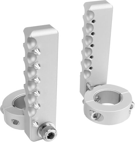 GUAIMI Motorcycle Highway Pegs Adjustable Foot Peg Universal Fit Motorcycle with 22mm 25mm 28mm Engine Guard/Crash Bar for 1990-Newer Harley Sportster Touring Softail Dyna CVO Electra Glide (Silver) in Saudi Arabia