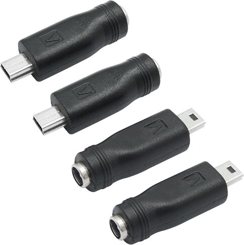 DC 5.5mm x 2.1mm to Mini USB Adapter, 5V DC 5521 Female to Mini USB Male Plug Convert Connector Power (4Pcs) in Saudi Arabia