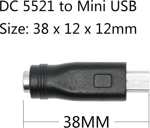 DC 5.5mm x 2.1mm to Mini USB Adapter, 5V DC 5521 Female to Mini USB Male Plug Convert Connector Power (4Pcs) in Saudi Arabia
