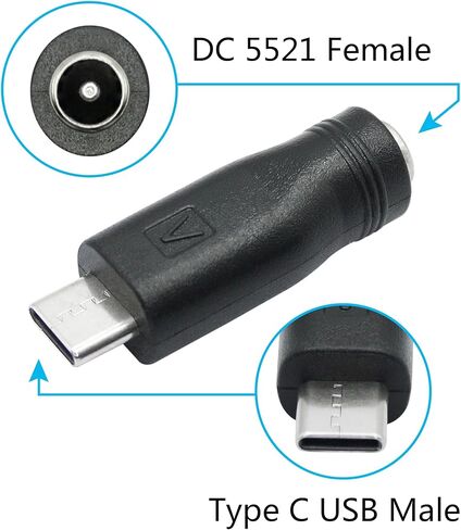 DC 5.5mm x 2.1mm to Mini USB Adapter, 5V DC 5521 Female to Mini USB Male Plug Convert Connector Power (4Pcs) in Saudi Arabia