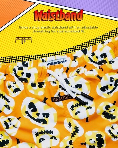 Maamgic بنين سروال سباحة طفل سروال سباحة قصير الأولاد الصغار ثوب السباحة ملابس السباحة طفل صبي ملابس السباحة هالوين اليقطين 4T in Kuwait