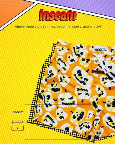 Maamgic بنين سروال سباحة طفل سروال سباحة قصير الأولاد الصغار ثوب السباحة ملابس السباحة طفل صبي ملابس السباحة هالوين اليقطين 4T in Kuwait