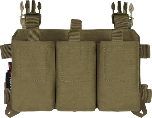 YAKEDA Triple Magazine Pouch with Quick Release Mag Pouch Insert, UTX Buckles Combined with Chest Mini Rig and Vest in Saudi Arabia