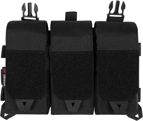 YAKEDA Triple Magazine Pouch with Quick Release Mag Pouch Insert, UTX Buckles Combined with Chest Mini Rig and Vest in Saudi Arabia