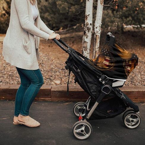 USA Western Nursing Covers for Breastfeeding Baby Stroller and Car Seat Combo Cowboy Hat with Boots Rope on American Flag Carseat Canopy Baby Cart High Chair Infinity Scarf in Saudi Arabia