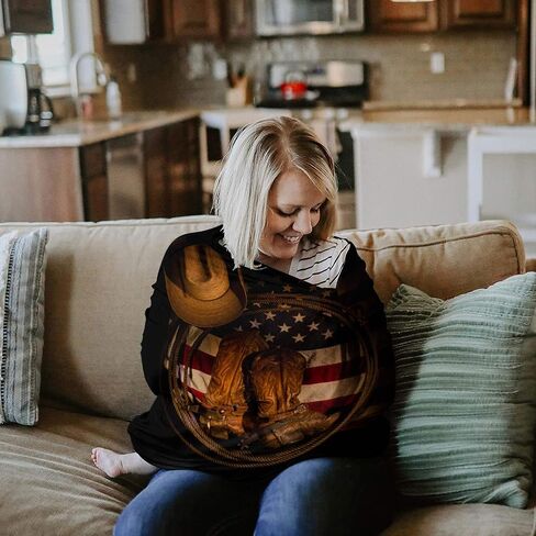 USA Western Nursing Covers for Breastfeeding Baby Stroller and Car Seat Combo Cowboy Hat with Boots Rope on American Flag Carseat Canopy Baby Cart High Chair Infinity Scarf in Saudi Arabia
