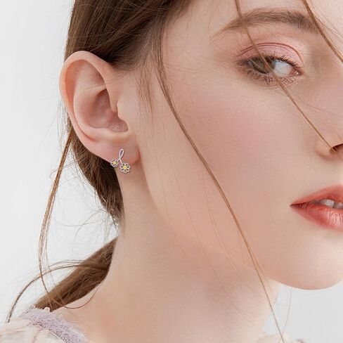 أقراط ديزي من الفضة الإسترليني على شكل زهرة الأقحوان هدية مجوهرات للنساء والفتيات in Kuwait