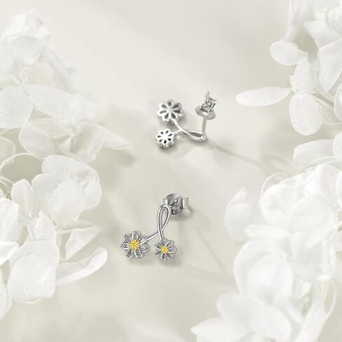 أقراط ديزي من الفضة الإسترليني على شكل زهرة الأقحوان هدية مجوهرات للنساء والفتيات in Kuwait