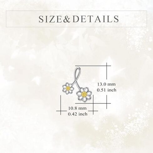 أقراط ديزي من الفضة الإسترليني على شكل زهرة الأقحوان هدية مجوهرات للنساء والفتيات in Kuwait