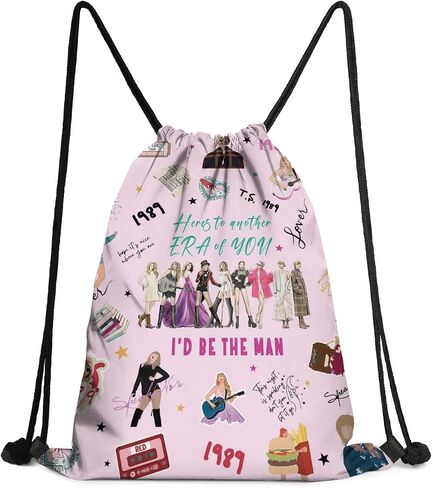 Music Album Drawstring Bags, Albums Inspired Sticker Adjustable Gym Drawstring Bags for Sports Fitness Yoga Travel in Saudi Arabia