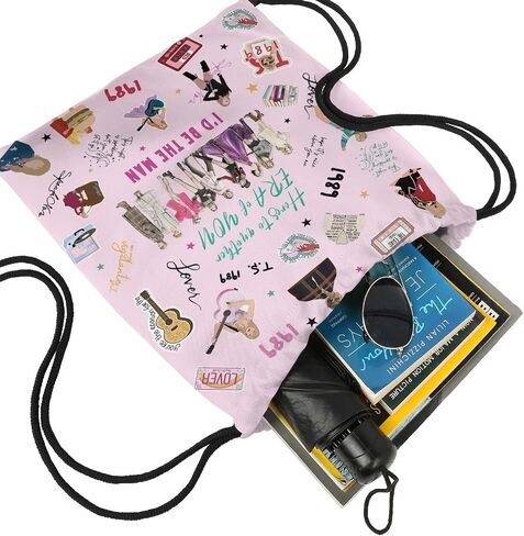 Music Album Drawstring Bags, Albums Inspired Sticker Adjustable Gym Drawstring Bags for Sports Fitness Yoga Travel in Saudi Arabia