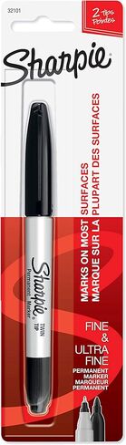 أقلام التحديد الدائمة ذات الرأس الرفيع والدقيق للغاية من شاربي، 1 قلم تحديد أسود (32101PP)، عدد 1، عبوة قياسية in Kuwait