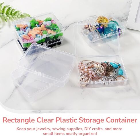 6 PCS Mini Storage Box, Small Transparent Box, Rectangle Clear Plastic Storage Container, Portable Travel Holder with Lid, Small Items Organizer for Beads, Sewing Supplies, Craft Accessories in Kuwait