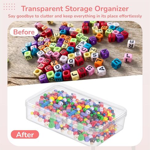 6 PCS Mini Storage Box, Small Transparent Box, Rectangle Clear Plastic Storage Container, Portable Travel Holder with Lid, Small Items Organizer for Beads, Sewing Supplies, Craft Accessories in Kuwait