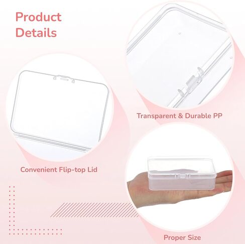 6 PCS Mini Storage Box, Small Transparent Box, Rectangle Clear Plastic Storage Container, Portable Travel Holder with Lid, Small Items Organizer for Beads, Sewing Supplies, Craft Accessories in Kuwait