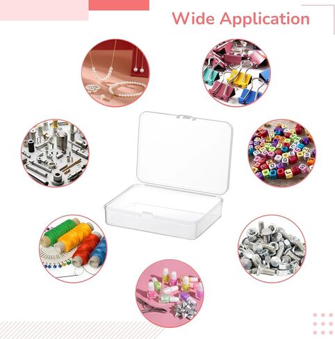 6 PCS Mini Storage Box, Small Transparent Box, Rectangle Clear Plastic Storage Container, Portable Travel Holder with Lid, Small Items Organizer for Beads, Sewing Supplies, Craft Accessories in Kuwait