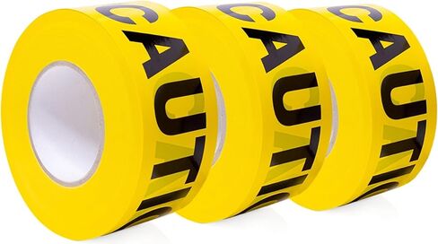 Caution Tape Roll - Pack of 3 Bright Yellow Crime Scene Tape Roll, Construction Tape, Party Decorations, and Hazard Areas - 3 Inch X 1000 Feet (Total of 2000 FT) in Saudi Arabia