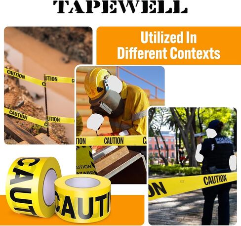 Caution Tape Roll - Pack of 3 Bright Yellow Crime Scene Tape Roll, Construction Tape, Party Decorations, and Hazard Areas - 3 Inch X 1000 Feet (Total of 2000 FT) in Saudi Arabia