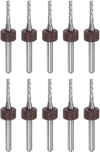 HARFINGTON 10pcs End Mill Bits 2mm Solid Carbide CNC Router Bits Engraving Cutter Tools for PCB Circuit Board Milling Machine Wood Carving, 1/8" Straight Shank in Saudi Arabia