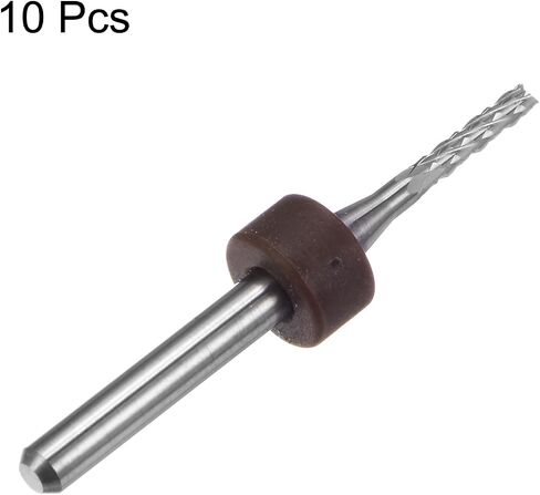 HARFINGTON 10pcs End Mill Bits 2mm Solid Carbide CNC Router Bits Engraving Cutter Tools for PCB Circuit Board Milling Machine Wood Carving, 1/8" Straight Shank in Saudi Arabia