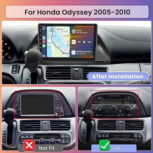 Android Car Stereo for 2005-2010 Honda Odyssey Radio 2+64GB 10.1 Inch Touchscreen Car Radio Wireless Apple Carplay Android Auto Support GPS Navigation WiFi Bluetooth FM EQ Backup Camera in Saudi Arabia