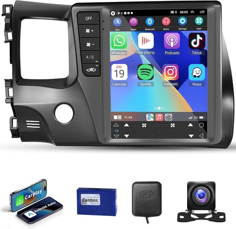2G+64G 9.7 Inch for Honda Civic 2006-2011 Android Car Stereo Radio Carplay Android Auto, Rimoody Touchscreen GPS Navigation Bluetooth FM HiFi WiFi Mirror Link Backup Camera in Saudi Arabia