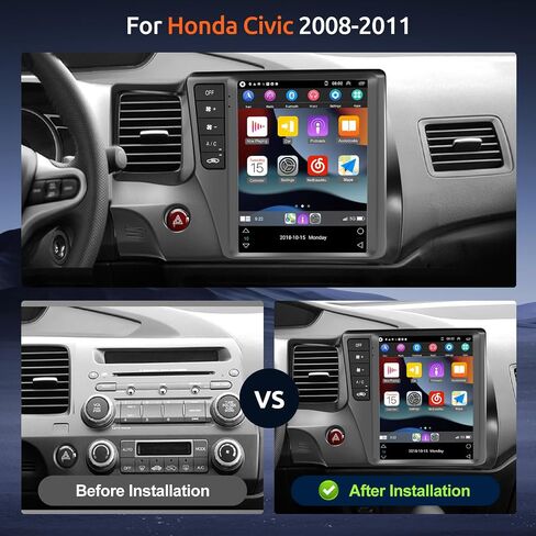 2G+64G 9.7 Inch for Honda Civic 2006-2011 Android Car Stereo Radio Carplay Android Auto, Rimoody Touchscreen GPS Navigation Bluetooth FM HiFi WiFi Mirror Link Backup Camera in Saudi Arabia