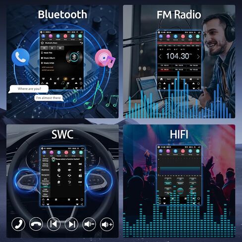 2G+64G 9.7 Inch for Honda Civic 2006-2011 Android Car Stereo Radio Carplay Android Auto, Rimoody Touchscreen GPS Navigation Bluetooth FM HiFi WiFi Mirror Link Backup Camera in Saudi Arabia