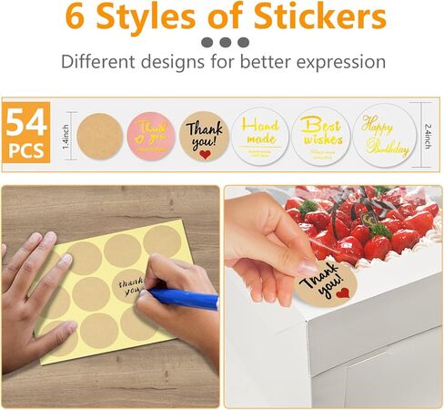 15 قطعة من صناديق الكيك، صندوق كيك طويل 10 × 10 × 8 بوصات مع نافذة، صناديق خبز بيضاء مع ملصقات، صندوق كعكة كبير للاستعمال مرة واحدة لحفلات أعياد الميلاد، الزفاف، عيد الحب in Kuwait