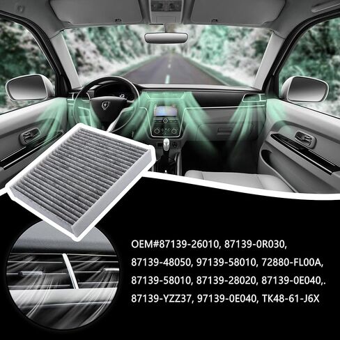 Car Cabin Air Filter Replacement OEM#87139-26010,Activated Carbon Filter Automotive Replacement Passenger Compartment Air Filters Compatiable with Toyota Subaru Lexus Mazda in Kuwait