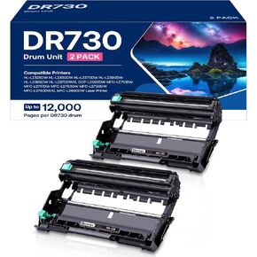 وحدة طبل DR730 بديلة لـ Brother DR730 DR-730 DR 730 متوافقة مع طابعة HL-L2395DW HL-L2370DW HL-L2350DW HL-L2390DW MFC-L2710DW MFC-L2750DW DCP-L2550DW (2 أسطوانة، وليس حبر) in Kuwait