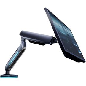Monitor Arms 27"- 45"Gaming Monitor Desk Mount with 20 RGB Lighting Modes, Single Arm Fully Adjustable Fits Flat/Curved/Ultrawide Screens Desk Accessories in Kuwait