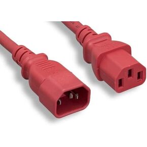 Kentek Red 6 Feet Ft IEC-60320 C13 to C14 Power Extension Cable 14 AWG 15A/250V SJT Heavy-Duty for PDU, UPS in Kuwait