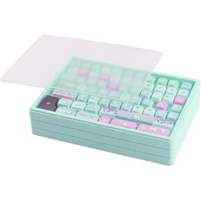 Hyekit Keycaps Storage Box, 3th Floor PBT Dustproof Display Case, 180 Keys Visible Top Cover Keycaps Collection Box for Cherry MOA XDA SA OEM MSA DSA Mao Profile Mechanical Keyboard Keycap (Green) in Kuwait