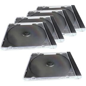5 PCS Car CD Jewel Cases, Standard Single Clear CD Cases with Black Tray, Thickened Hard Plastic DVD Storage, Universal DVD Holder Car Accessories (Black) in Saudi Arabia
