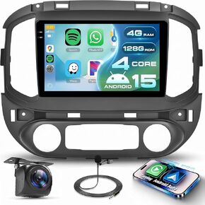 ستيريو سيارة أندرويد 4G+64G لسيارة Chevy Colorado GMC Canyon 2015-2017 (شاشة كبيرة) مع DSP/Wireless Carplay/Android Auto، 9 بوصة 1280 * 720 راديو لمس خلية BT 5.0 FM/RDS WiFi كاميرا احتياطية in Kuwait