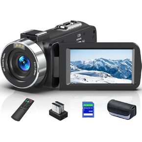8K Video Camera Camcorder 64MP YouTube Vlogging Cameras IR Night Vision WiFi Webcam Camcorders with 18X Digital Zoom 3.0"Touch Screen Stabilizer, Mic, 64G SD Card, Remote Control in Kuwait