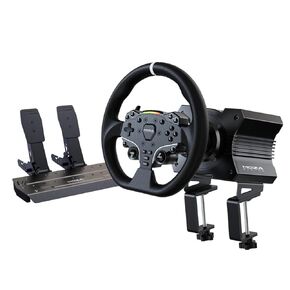 MOZA R5 Wheel and Pedals Kit Racing Simulator 5.5Nm Direct Drive Wheelbase,Unbeatable Rigid & Durable 11-Inch ES Racing Wheel SR-P Lite Dual Pedal and Desk Clamp All-in-One in Saudi Arabia