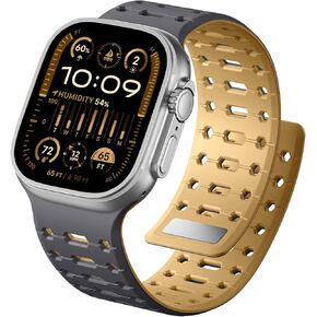 Magnetic Watch band Compatible with Apple Watch Ultra Bands for Men 49mm 44mm 45mm 46mm 42mm, Strong Magnet Silicone Breathable Sport Strap for iWatch Series 11 Ultra 3 Ultra 2 Se 10 9 8 7 6 5 4 1 in Saudi Arabia
