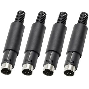 S-Video 8 Pin DIN Socket 2PCS Mini DIN Male Connector + 2PCS Female Connector Signal Transmission for Computer Keyboard Audio Video AV MIDI Cable in Kuwait