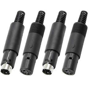 S-Video 4 Pin DIN Socket 2PCS Mini DIN Male Connector + 2PCS Female Connector Signal Transmission for Computer Keyboard Audio Video AV MIDI Cable in Kuwait