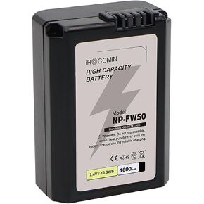 1800mAh NP-FW50 Battery for Sony SLT-A33, ZV-E10, Alpha α6000, Alpha α6100, Alpha α6300, Alpha a7 II, Alpha a7R II, Alpha a7S II, ILCE-7S, Alpha α6400, Alpha α6500 Camera in Saudi Arabia