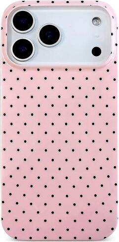 حافظة Qokey لهاتف iPhone 17 Pro Max 6.9 بوصة - تصميم زهري لامع مقاوم للخدش، هيكل شفاف مضاد للأصفر، حماية ضد الصدمات من الدرجة العسكرية، غطاء نحيف خفيف الوزن ناعم الملمس، زهرة وردية in Kuwait