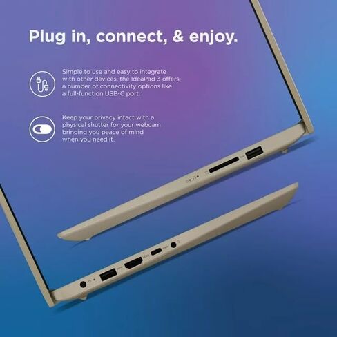 كمبيوتر محمول Lenovo Ideapad 3 مقاس 14 بوصة FHD للأعمال، AMD Ryzen 7، ذاكرة الوصول العشوائي 36 جيجابايت، Windows 11 Pro، 1 تيرابايت SSD، كاميرا ويب، USB-C، HDMI، رملي in Kuwait