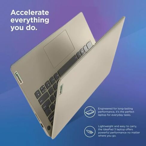 كمبيوتر محمول Lenovo Ideapad 3 مقاس 14 بوصة FHD للأعمال، AMD Ryzen 7، ذاكرة الوصول العشوائي 36 جيجابايت، Windows 11 Pro، 1 تيرابايت SSD، كاميرا ويب، USB-C، HDMI، رملي in Kuwait