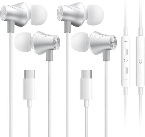 Wired Earphones USB C Earbuds for iPhone 17, [𝐀𝐩𝐩𝐥𝐞 MFi Certified] iPhone Headphones Wired with USB-C Connector for i Phone 17/16/15 Pro Max (Built-in Mic & Volume Control) in Kuwait