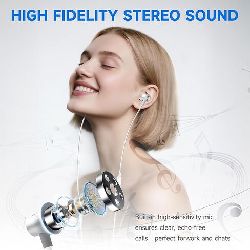 Wired Earphones USB C Earbuds for iPhone 17, [𝐀𝐩𝐩𝐥𝐞 MFi Certified] iPhone Headphones Wired with USB-C Connector for i Phone 17/16/15 Pro Max (Built-in Mic & Volume Control) in Kuwait