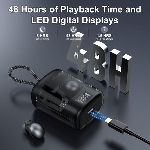 سماعات أذن Sleep Earbuds Bluetooth 6.0 داخل الأذن، سماعات رأس للنوم مع تطبيق مراقبة النوم، سماعات أذن صغيرة جديدة للنوم لعام 2026 مع سدادات أذن صغيرة للنوم الجانبي، سماعات أذن للنوم لمدة 48 ساعة مع وضع النوم باللون الأسود in Kuwait