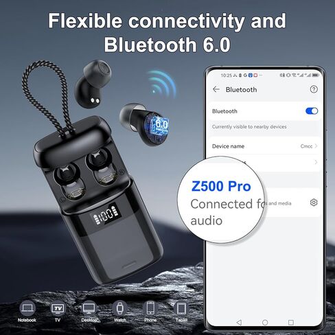 سماعات أذن Sleep Earbuds Bluetooth 6.0 داخل الأذن، سماعات رأس للنوم مع تطبيق مراقبة النوم، سماعات أذن صغيرة جديدة للنوم لعام 2026 مع سدادات أذن صغيرة للنوم الجانبي، سماعات أذن للنوم لمدة 48 ساعة مع وضع النوم باللون الأسود in Kuwait